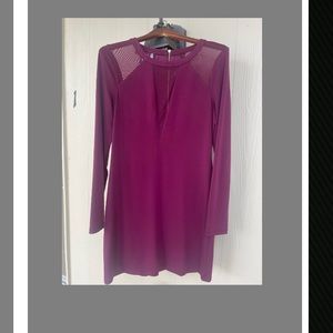 EXPRESS dress w/ gold zipper up the back sheer shoulders & small cutout in front